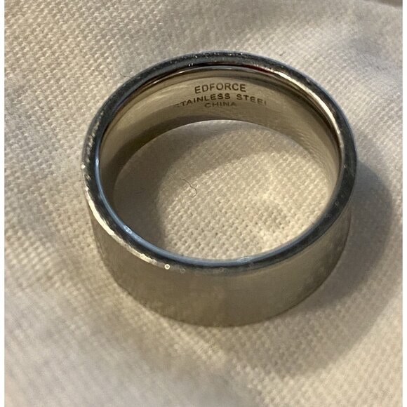 Lord’s Prayer with Cross Stainless Steel Band Ring ED FORCE Size 6 Christ Bible - Picture 4 of 7